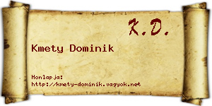 Kmety Dominik névjegykártya